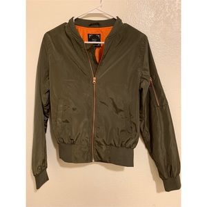 Olive green bomber jacket